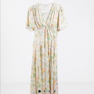 Topshop v-neck midi dress